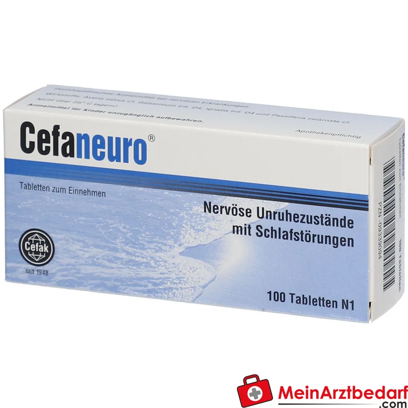 Cefaneuro homöopathisches Arzneimittel, Gelsemium 30 mg, Avena sativa 30 mg, Strychnos ignatii 30 mg, Passiflora 30 mg Tabletten