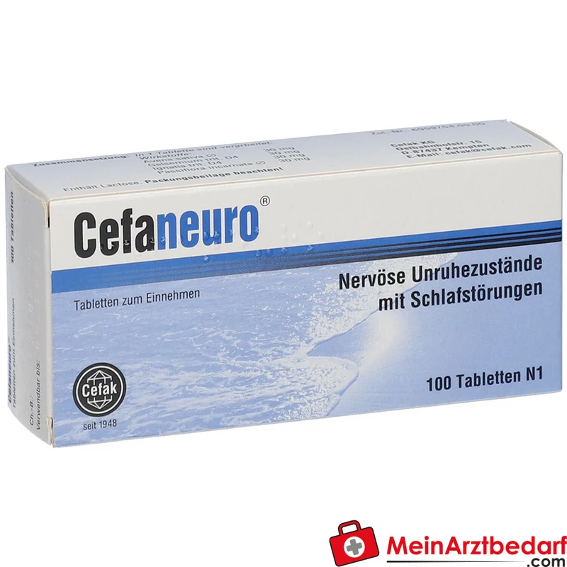 Cefaneuro homöopathisches Arzneimittel, Gelsemium 30 mg, Avena sativa 30 mg, Strychnos ignatii 30 mg, Passiflora 30 mg Tabletten