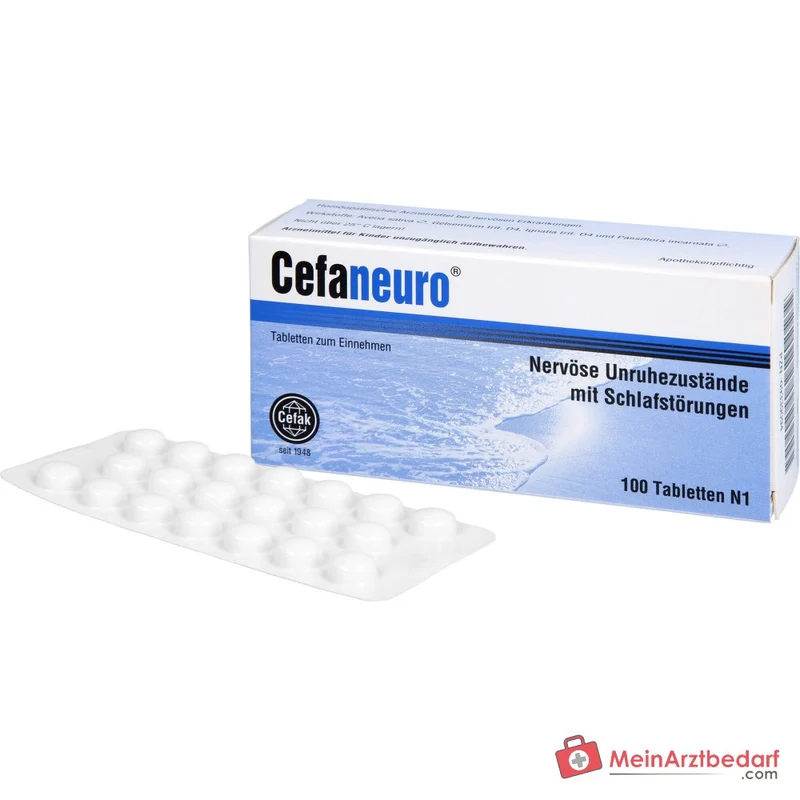 Cefaneuro homöopathisches Arzneimittel, Gelsemium 30 mg, Avena sativa 30 mg, Strychnos ignatii 30 mg, Passiflora 30 mg Tabletten