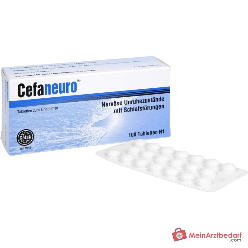 Cefaneuro homöopathisches Arzneimittel, Gelsemium 30 mg, Avena sativa 30 mg, Strychnos ignatii 30 mg, Passiflora 30 mg Tabletten