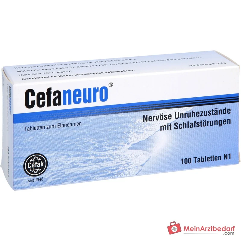 Cefaneuro homöopathisches Arzneimittel, Gelsemium 30 mg, Avena sativa 30 mg, Strychnos ignatii 30 mg, Passiflora 30 mg Tabletten