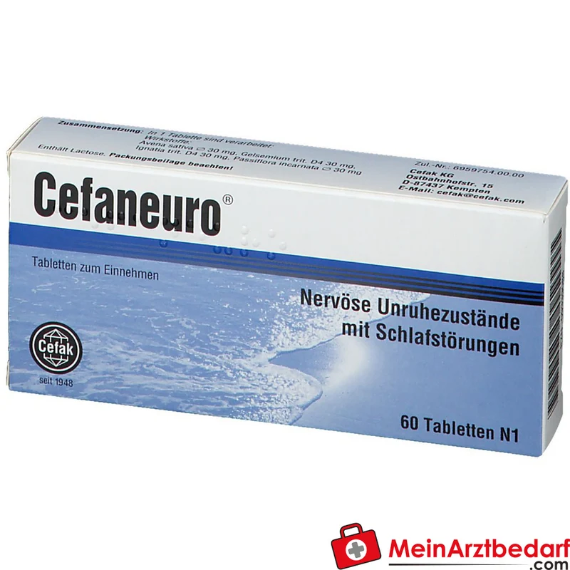 Cefaneuro Tabletten (Gelsemium/Avena sativa/Strychnos/Passiflora) 30 mg, 20 Tabletten