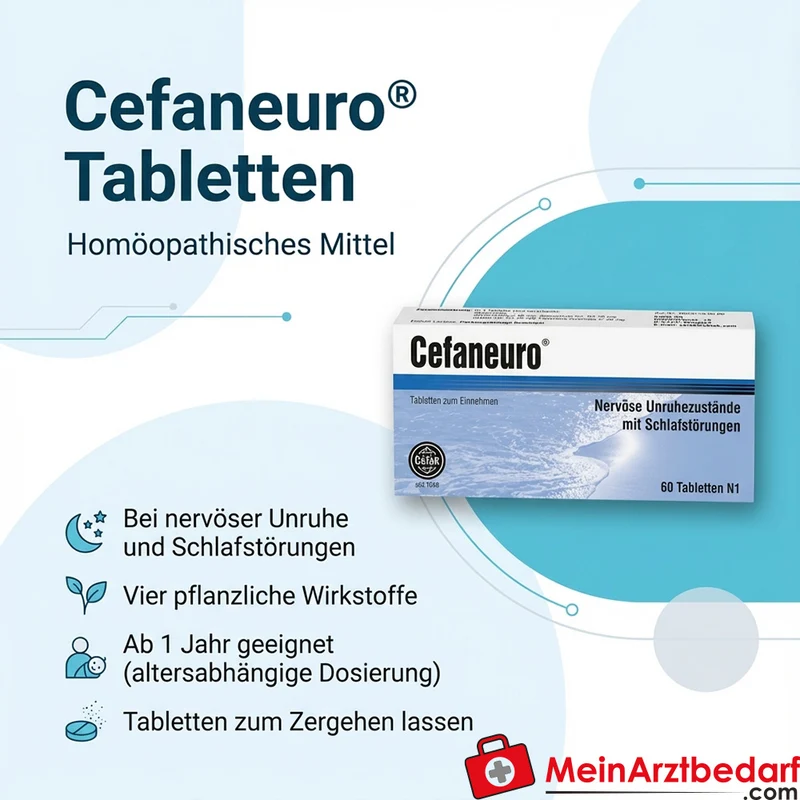 Cefaneuro Tabletten (Gelsemium/Avena sativa/Strychnos/Passiflora) 30 mg, 20 Tabletten