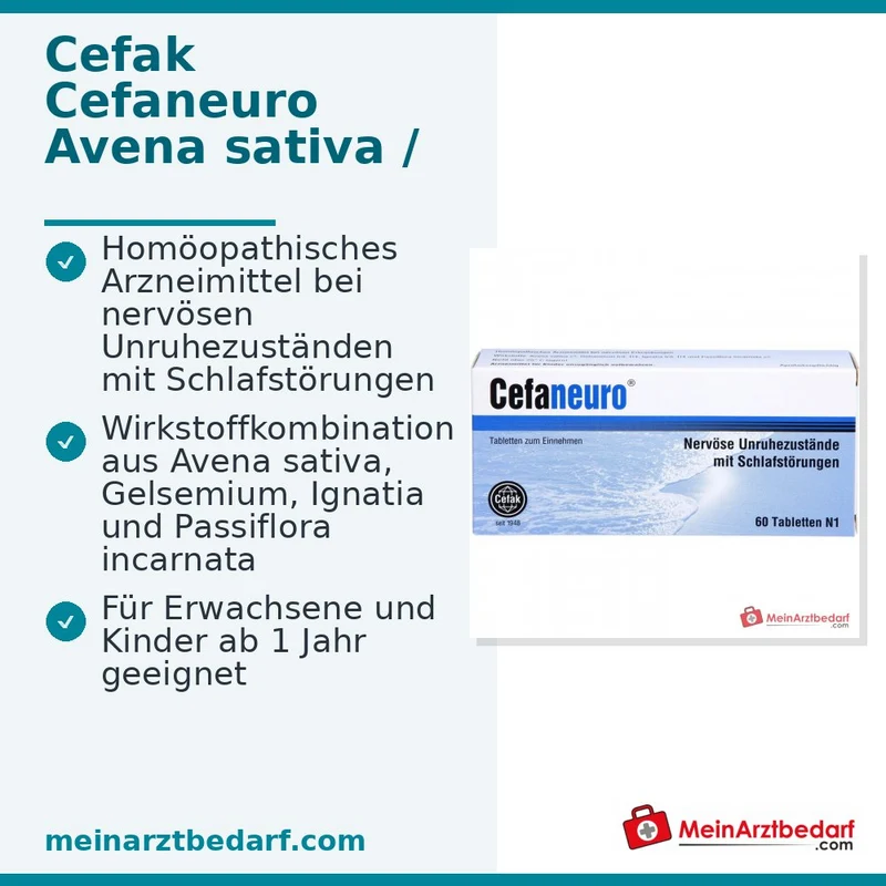 Cefaneuro Tabletten (Gelsemium/Avena sativa/Strychnos/Passiflora) 30 mg, 20 Tabletten