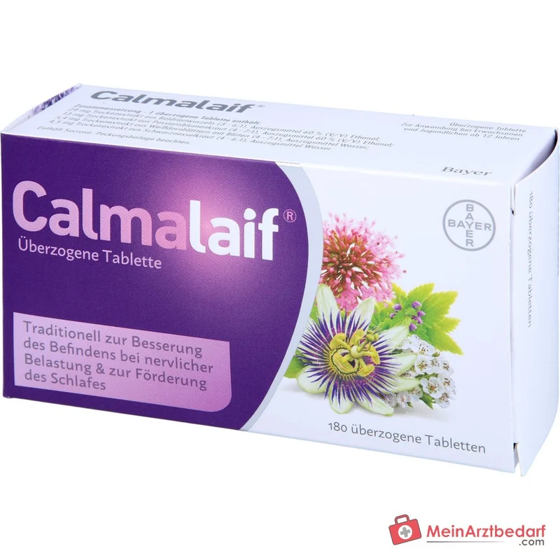 Calmalaif pflanzliches Arzneimittel (Baldrian, Passionsblume, Schwarznessel, Weißdorn) überzogene Tabletten