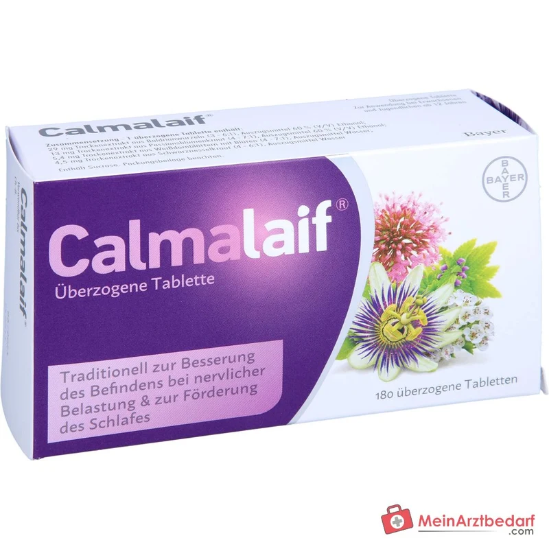Calmalaif pflanzliches Arzneimittel (Baldrian, Passionsblume, Schwarznessel, Weißdorn) überzogene Tabletten