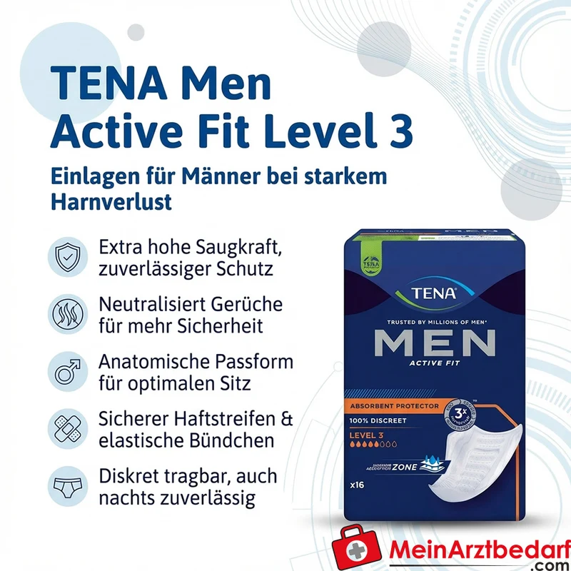 TENA Men Active Fit Level 3 Einlagen für starken Harnverlust, einzeln verpackt