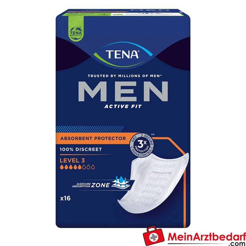 TENA Men Active Fit Level 3 Einlagen für starken Harnverlust, einzeln verpackt