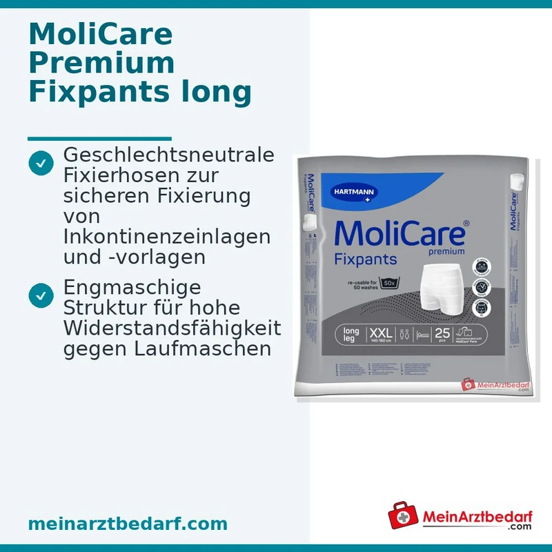 MoliCare Fixpants long leg Fixhose Inkontinenz Gr. XXL waschbar bis 50x 60°C mit Nässeindikator