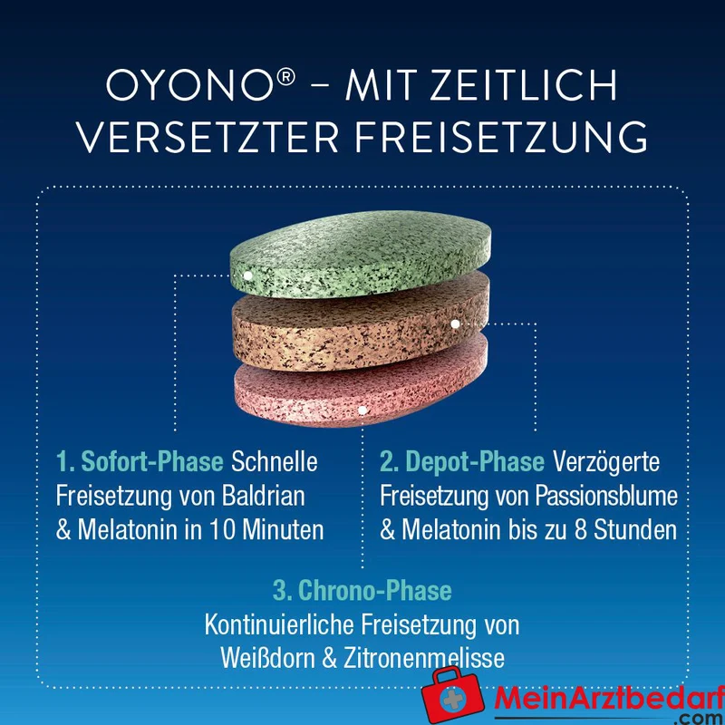 Divapharma Oyono Nacht Baldrian / Passionsblume / Weißdorn / Zitronenmelisse / Vitamin B6 / Melatonin Tabletten, 24 St.