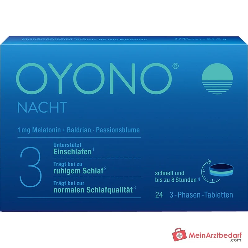Divapharma Oyono Nacht Baldrian / Passionsblume / Weißdorn / Zitronenmelisse / Vitamin B6 / Melatonin Tabletten, 24 St.