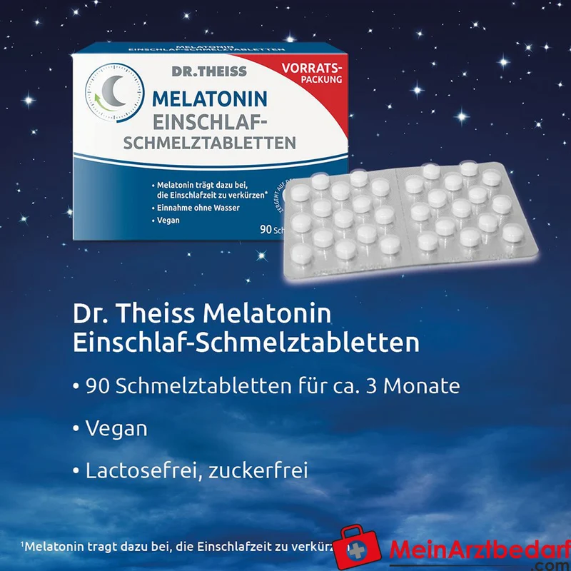 Dr. Theiss Melatonin Einschlaf-Schmelztabletten 1 mg, 90 St.