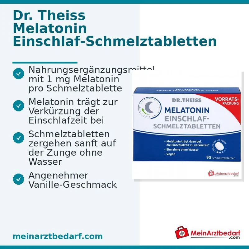 Dr. Theiss Melatonin Einschlaf-Schmelztabletten 1 mg, 90 St.