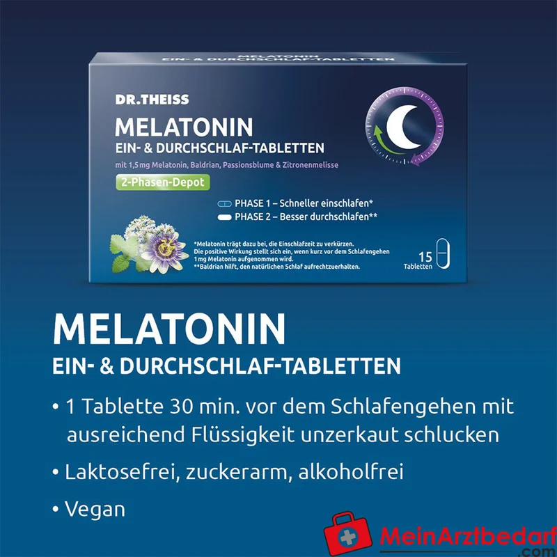 Dr. Theiss Ein- & Durchschlaf-Tabletten Melatonin 1,5 mg 60 Stück