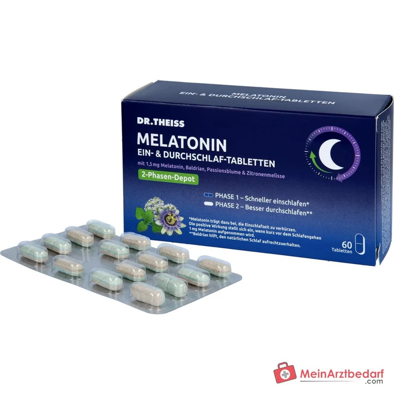 Dr. Theiss Ein- & Durchschlaf-Tabletten Melatonin 1,5 mg 60 Stück