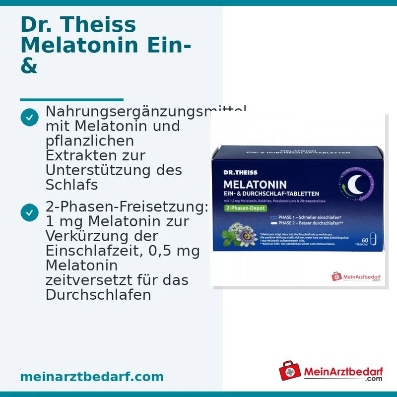 Dr. Theiss Ein- & Durchschlaf-Tabletten Melatonin 1,5 mg 60 Stück
