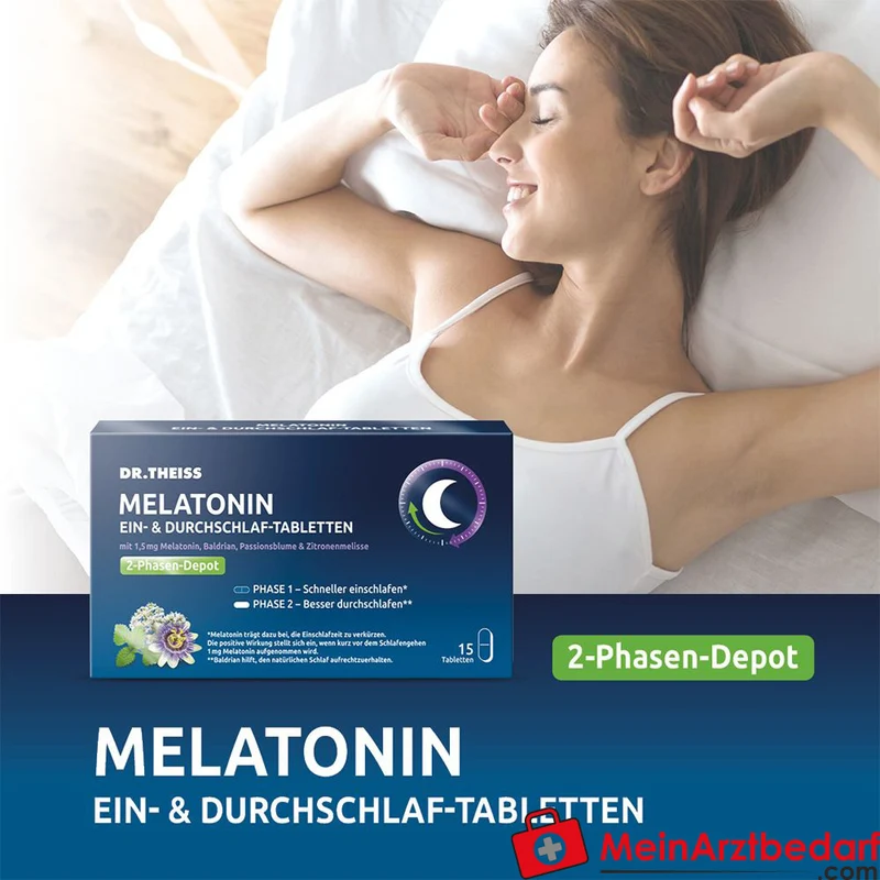 Dr. Theiss Ein- & Durchschlaf-Tabletten Melatonin 1,5 mg Tabletten 15 Stück