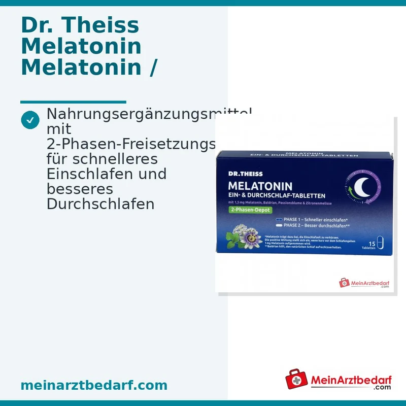 Dr. Theiss Ein- & Durchschlaf-Tabletten Melatonin 1,5 mg Tabletten 15 Stück