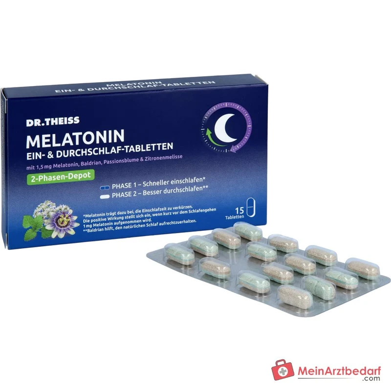Dr. Theiss Ein- & Durchschlaf-Tabletten Melatonin 1,5 mg Tabletten 15 Stück
