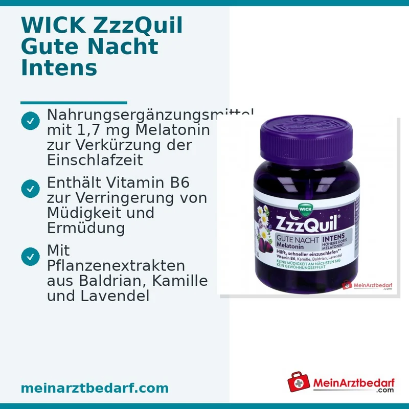WICK ZzzQuil Gute Nacht Intens Melatonin 1,7 mg Weichgummis 30 Stück