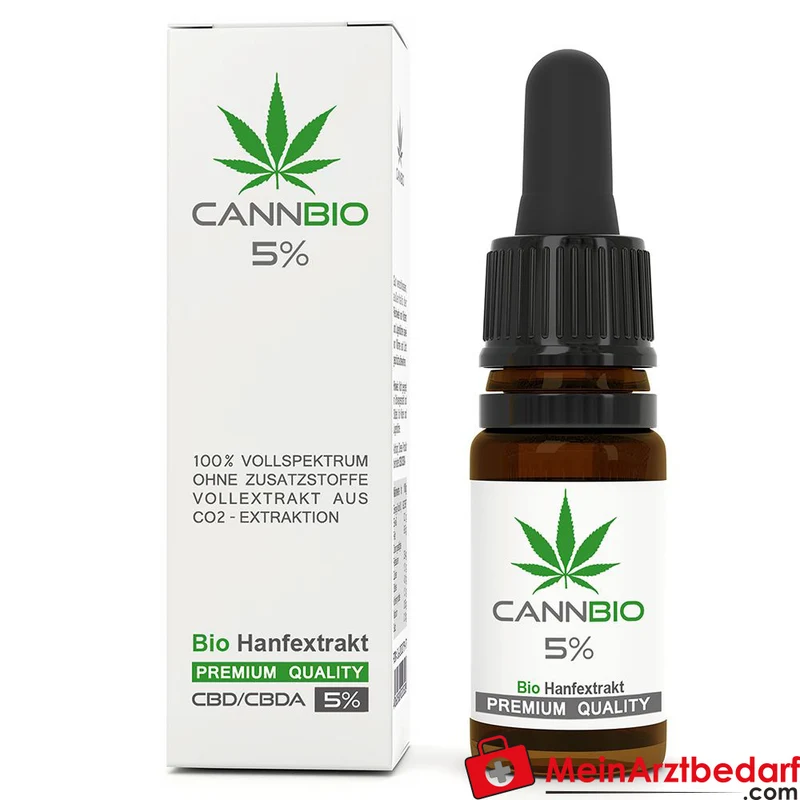 CANNBIO CBD 5% Cannabidiol Bio Hanf Vollextrakt Tropfen, 10 ml
