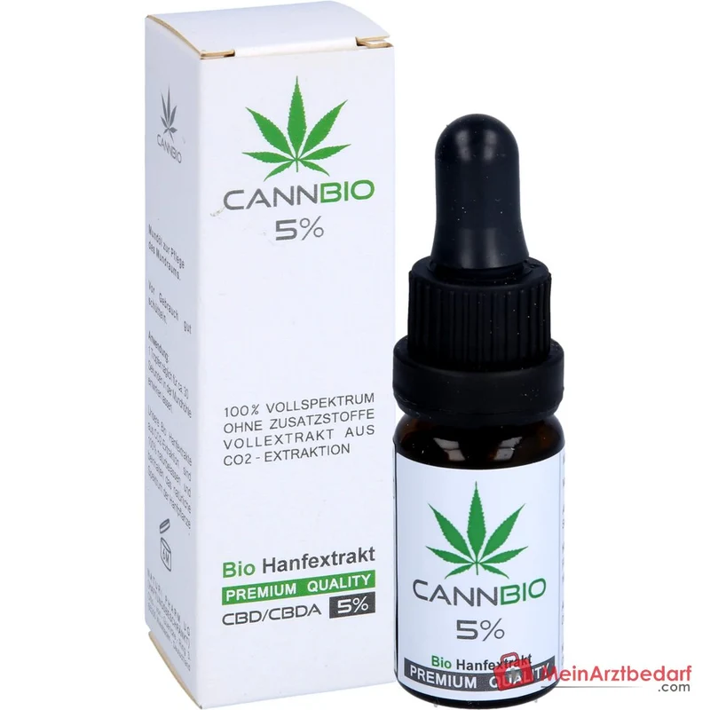 CANNBIO CBD 5% Cannabidiol Bio Hanf Vollextrakt Tropfen, 10 ml