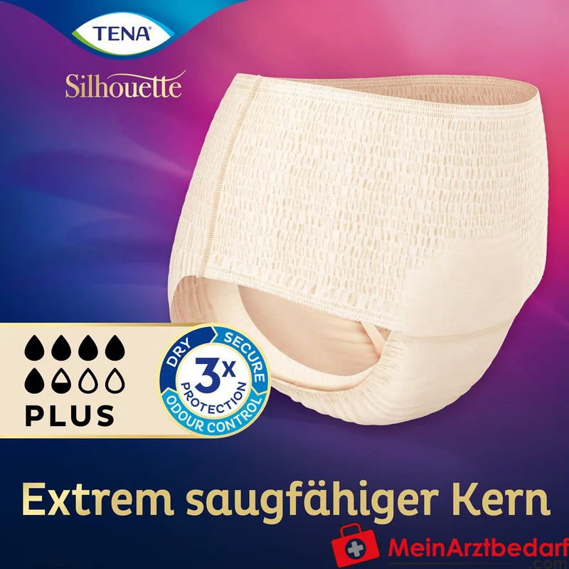 TENA Silhouette Plus Creme M Inkontinenz-Pants Einweghose taillenhoch für Frauen