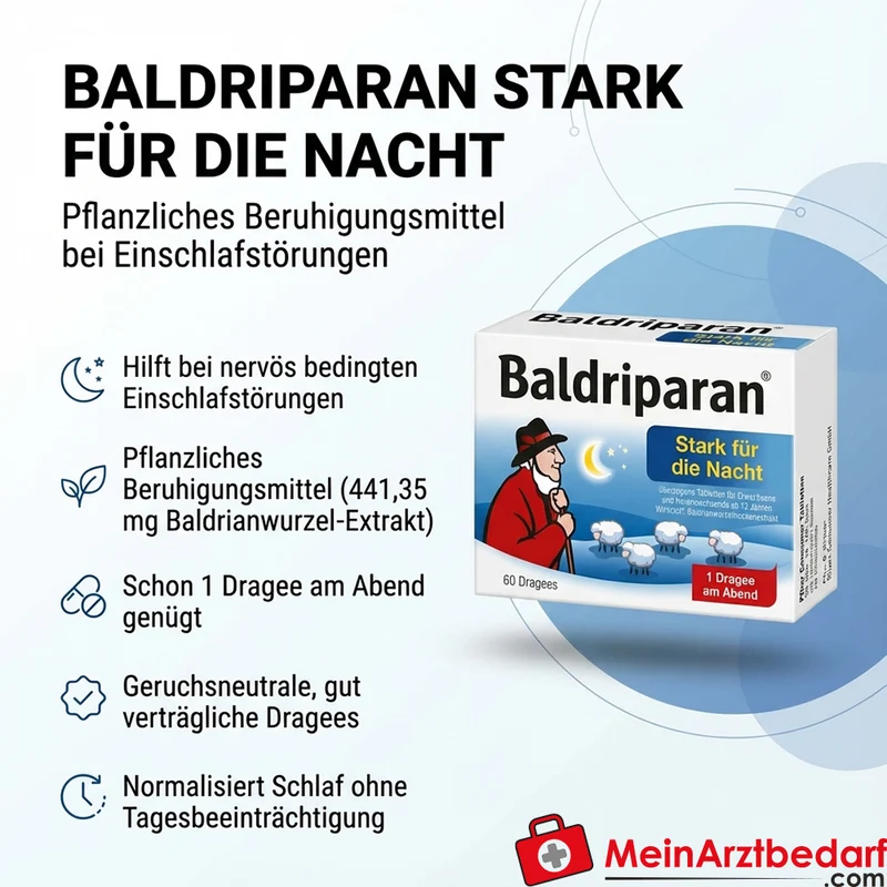 Baldriparan Stark für die Nacht Baldrianwurzel-Trockenextrakt 441,35 mg Dragees