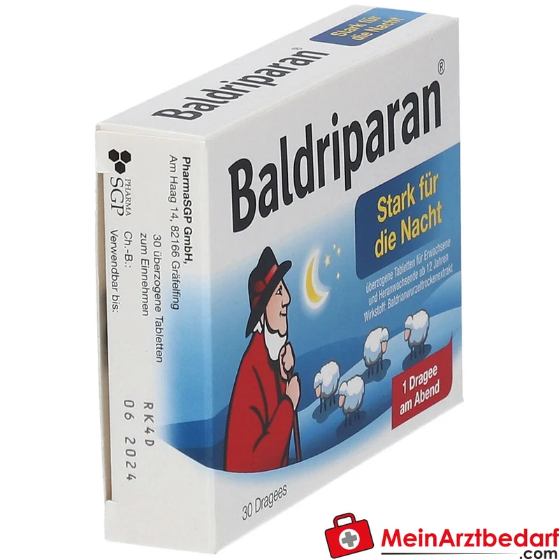 Baldriparan Stark für die Nacht Baldrianwurzel-Trockenextrakt 441,35 mg Dragees