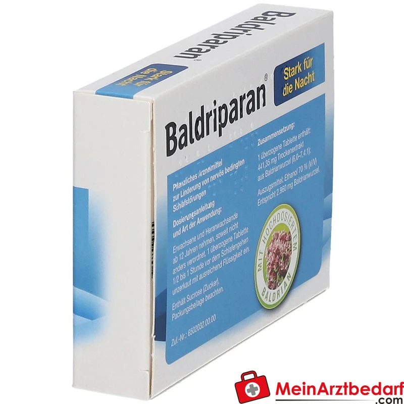 Baldriparan Stark für die Nacht Baldrianwurzel-Trockenextrakt 441,35 mg Dragees
