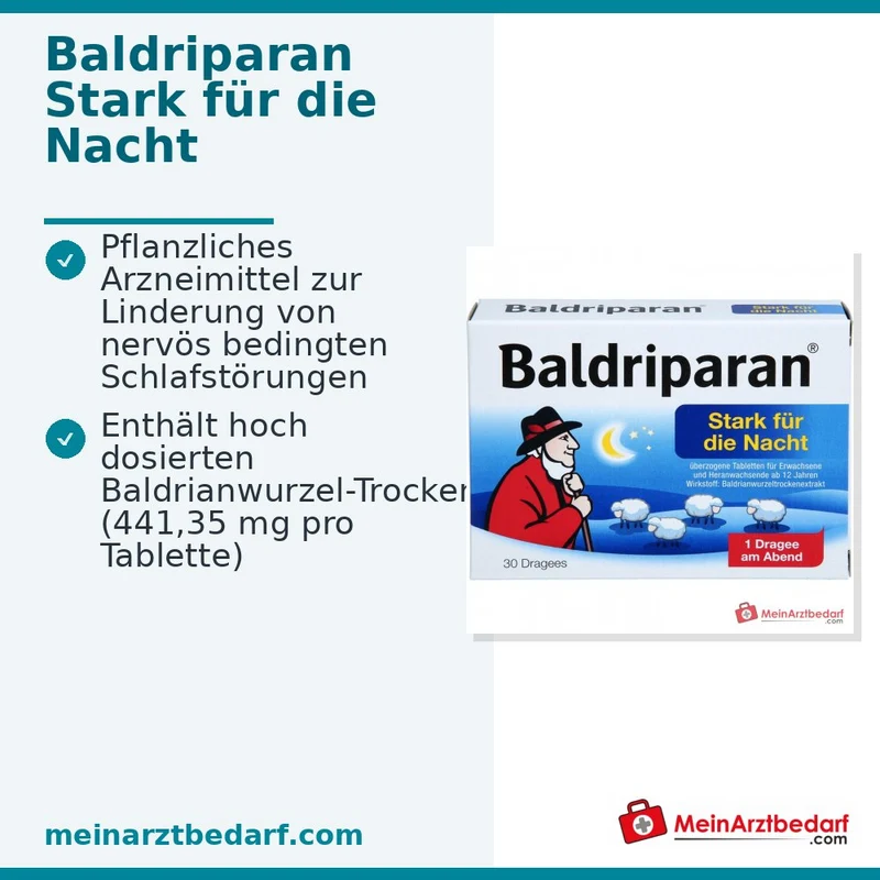 Baldriparan Stark für die Nacht Baldrianwurzel-Trockenextrakt 441,35 mg Dragees