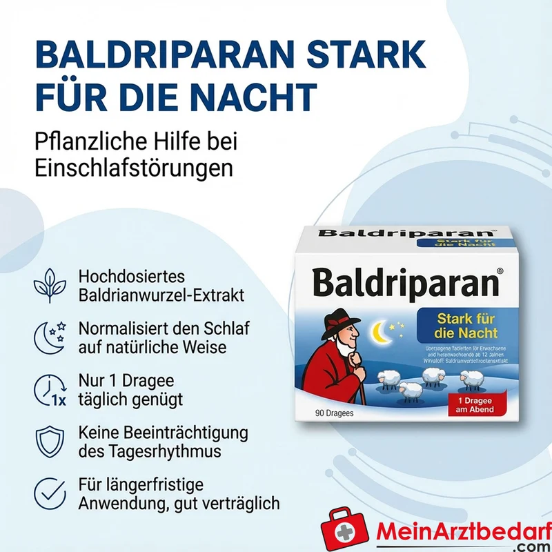 Baldriparan Stark für die Nacht 441,35 mg Baldrianwurzel‑Trockenextrakt Dragees