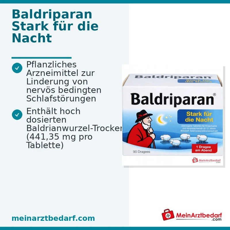 Baldriparan Stark für die Nacht 441,35 mg Baldrianwurzel‑Trockenextrakt Dragees