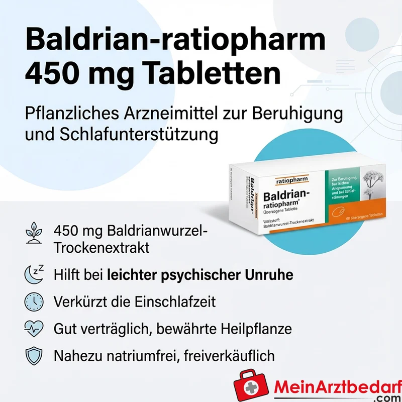 ratiopharm Baldrian-ratiopharm Baldrianwurzel-Trockenextrakt Überzogene Tabletten, 60 St.