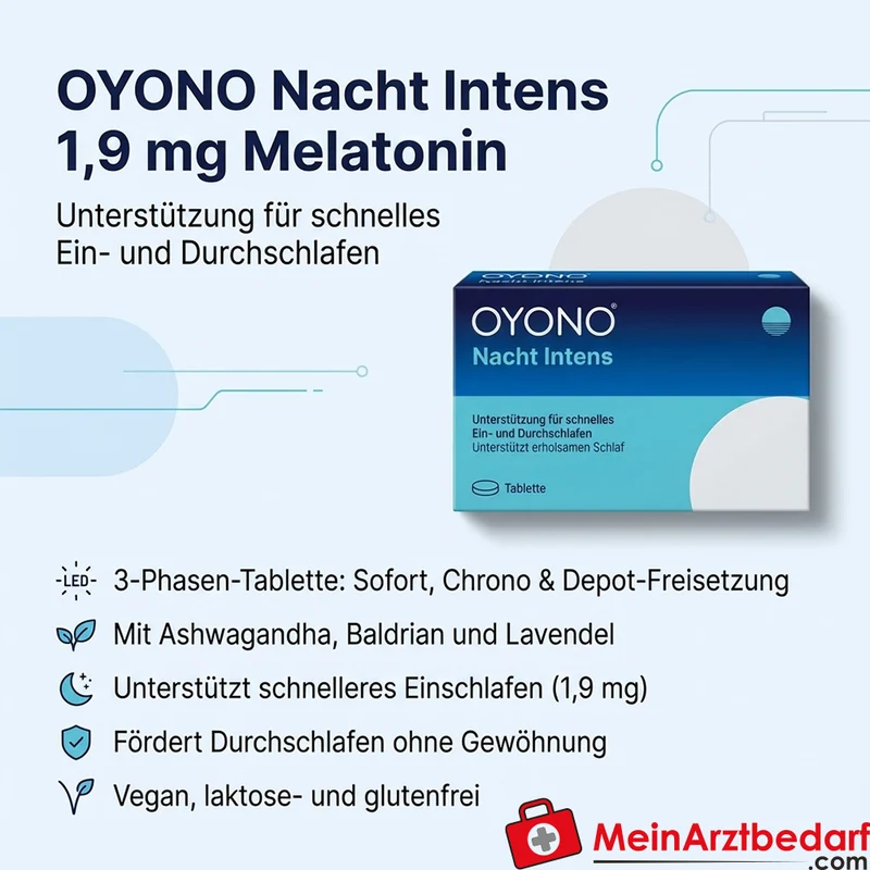 Oyono Nacht Intens Melatonin / Baldrian / Lavendel / Ashwagandha Tabletten, 60 St.