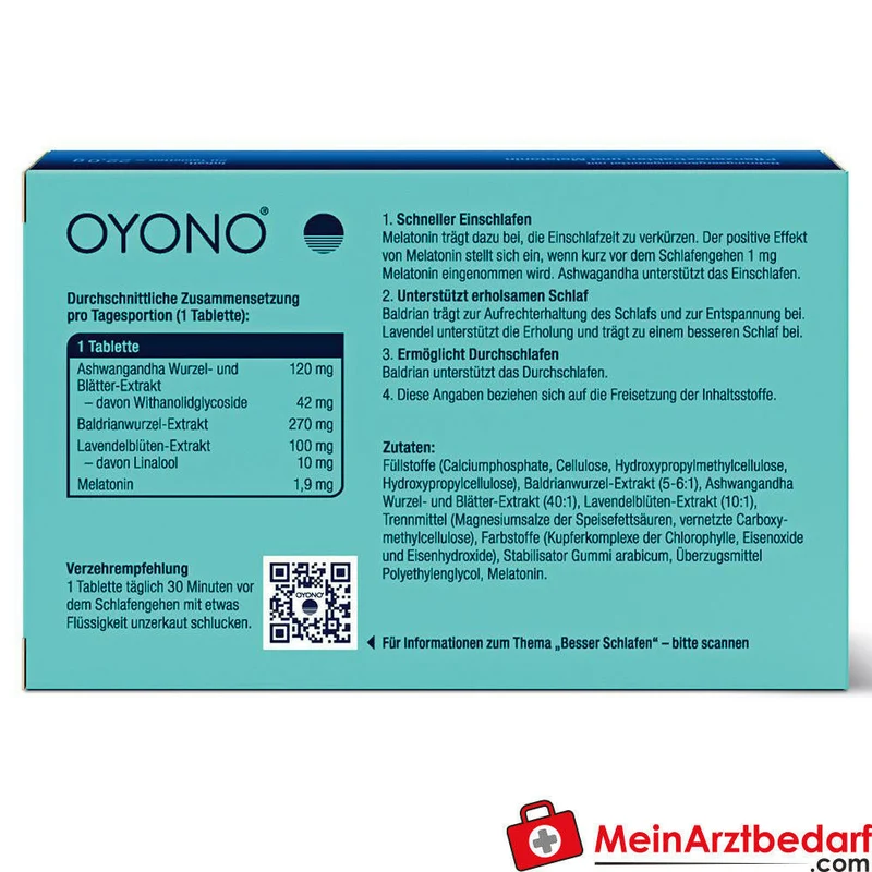 Oyono Nacht Intens Melatonin / Baldrian / Lavendel / Ashwagandha Tabletten, 20 St.