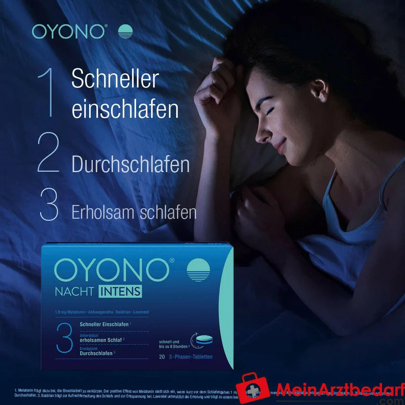 Oyono Nacht Intens Melatonin / Baldrian / Lavendel / Ashwagandha Tabletten, 20 St.