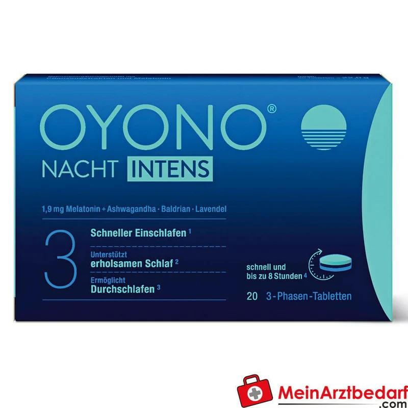Oyono Nacht Intens Melatonin / Baldrian / Lavendel / Ashwagandha Tabletten, 20 St.