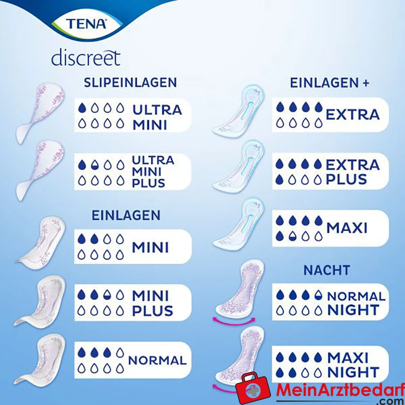 TENA Lady Discreet Extra Inkontinenz-Einlagen für Frauen, hohe Saugkraft