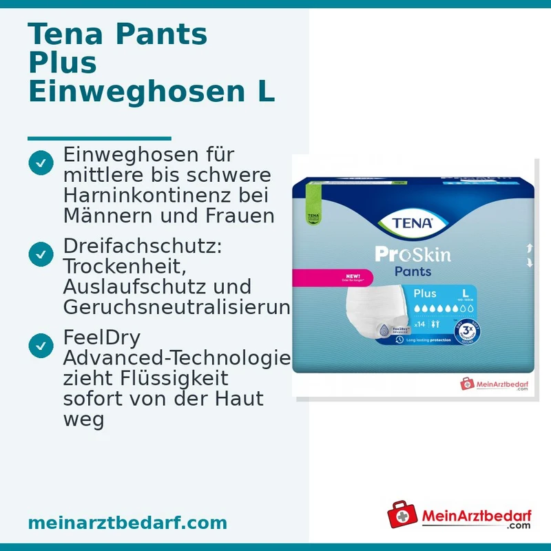 TENA Pants Plus Large Einweg-Pants L Hüftumfang 100–135 cm 4x14 Stück