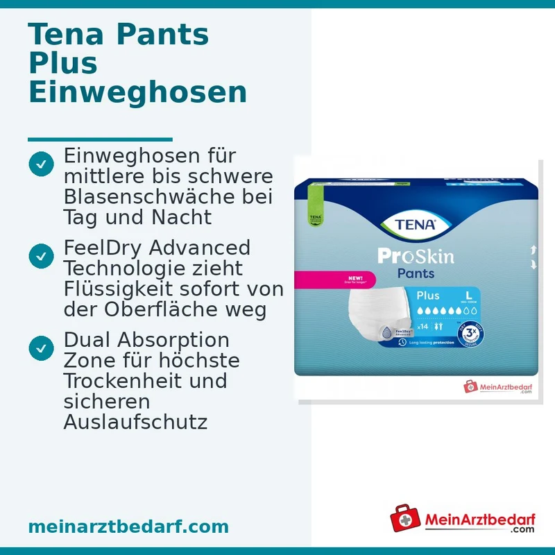 TENA Pants Plus Large Einweg-Pants L Hüftumfang 100–135 cm 4x14 Stück