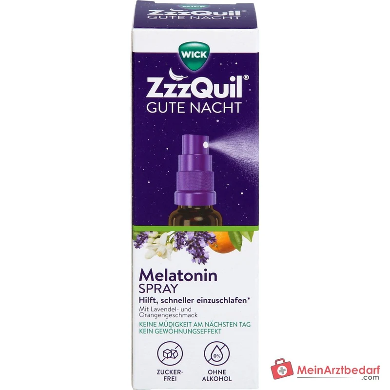 WICK ZzzQuil Gute Nacht Spray Melatonin 1–1,5 mg pro Dosis Einschlafspray 30 ml