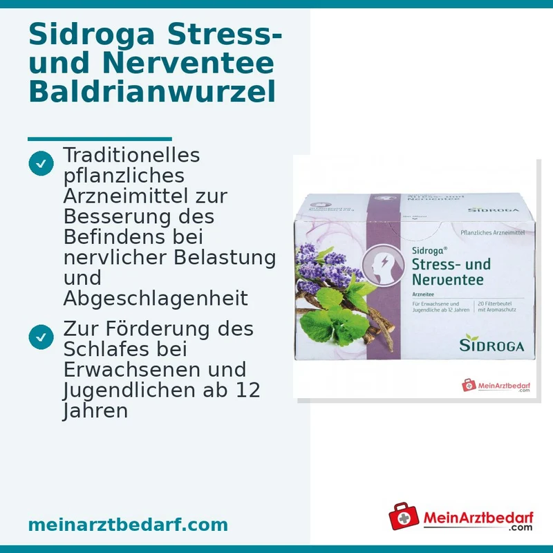 Sidroga Stress- und Nerventee Arzneiteebeutel, 20 x 2 g