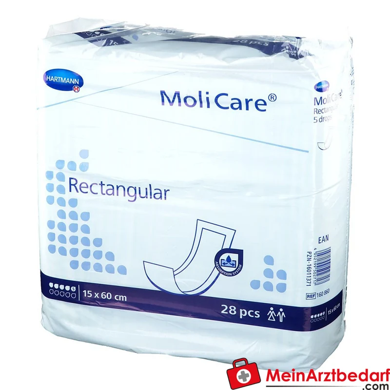 MoliCare Rectangular Rechteckvorlage 5 Tropfen 15 x 60 cm
