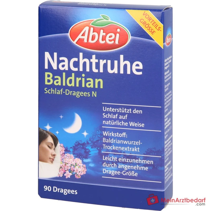 Abtei Nachtruhe Baldrian Baldrianwurzel-Trockenextrakt Schlaf-Dragees N, 90 St.
