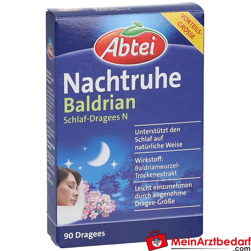 Abtei Nachtruhe Baldrian Baldrianwurzel-Trockenextrakt Schlaf-Dragees N, 90 St.