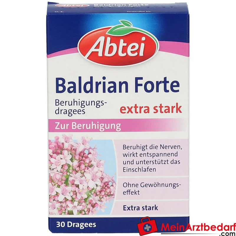 Abtei Baldrian Forte Baldrianwurzel-Trockenextrakt Beruhigungsdragees, 30 St.