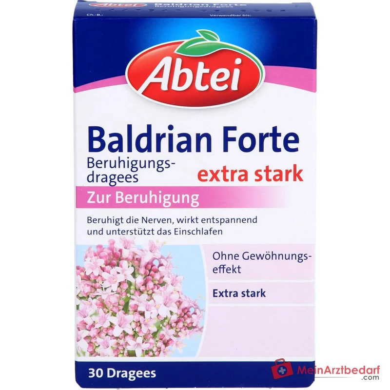 Abtei Baldrian Forte Baldrianwurzel-Trockenextrakt Beruhigungsdragees, 30 St.