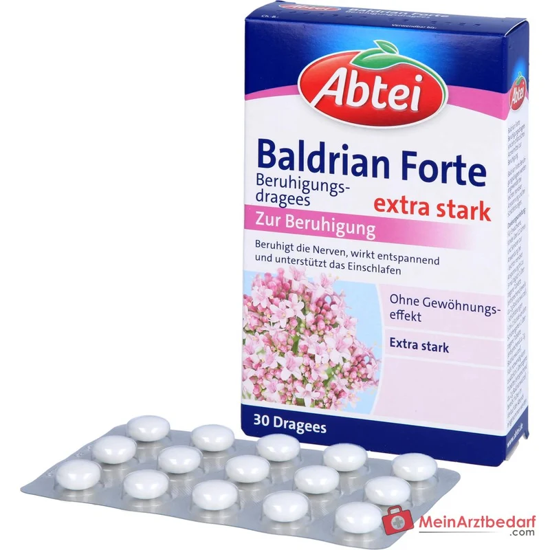Abtei Baldrian Forte Baldrianwurzel-Trockenextrakt Beruhigungsdragees, 30 St.
