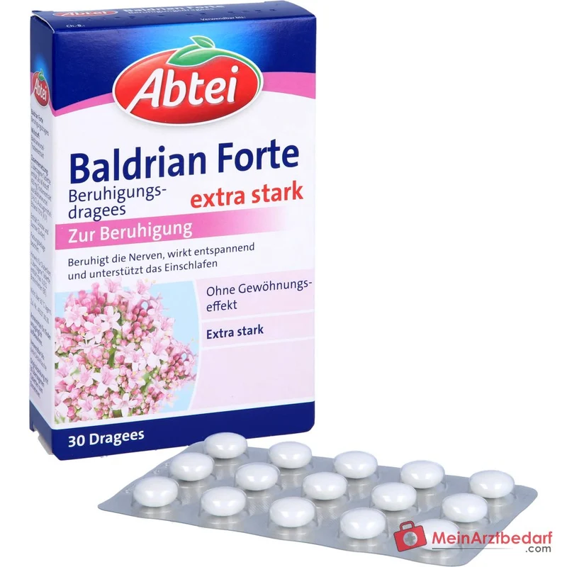 Abtei Baldrian Forte Baldrianwurzel-Trockenextrakt Beruhigungsdragees, 30 St.